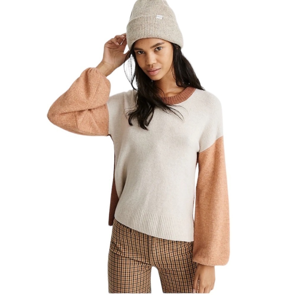 Madewell Colorblock Payton Pullover Sweater in Coziest Yarn